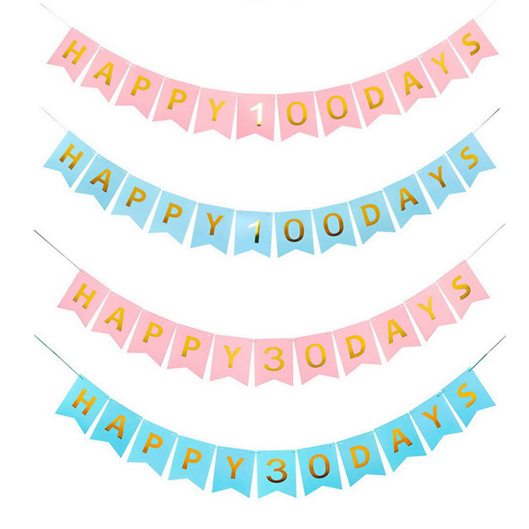 Baby Hundred Days 30 Days Banquet Pull Flower happy100days Happy One Year Old Hundred Days Party Dec