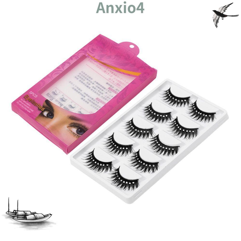 ANXIO4 Diamond Manga Lashes เงา Spky Fuffy Lashes Glitter เส้นใยหนา Long Eye Lashes