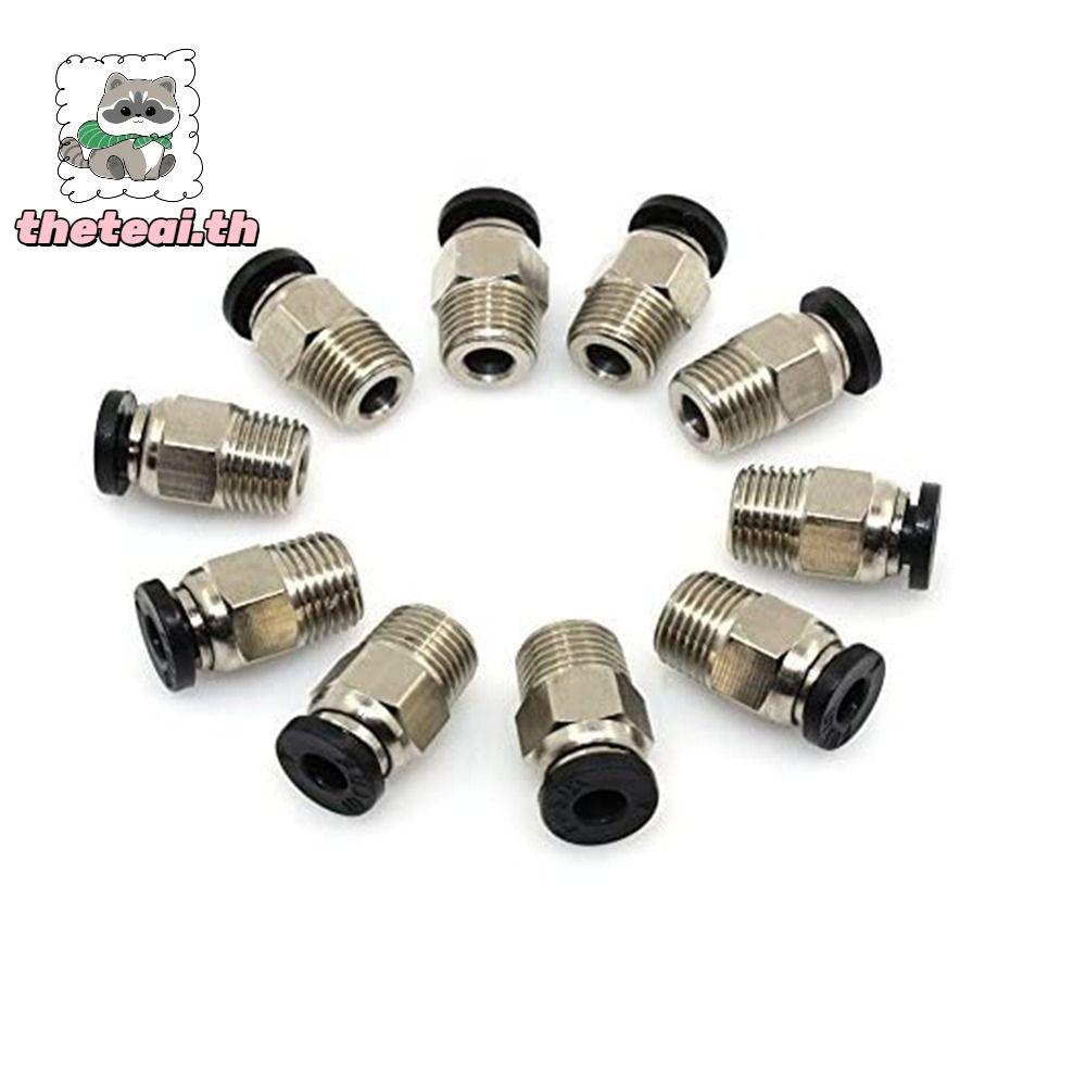 THETEAI ชายตรง PTFE Tube Push ง่ายต่อการเชื่อมต่อชุดอุปกรณ์ Bowden Tube Coupler สําหรับ V6 Bowden Ex