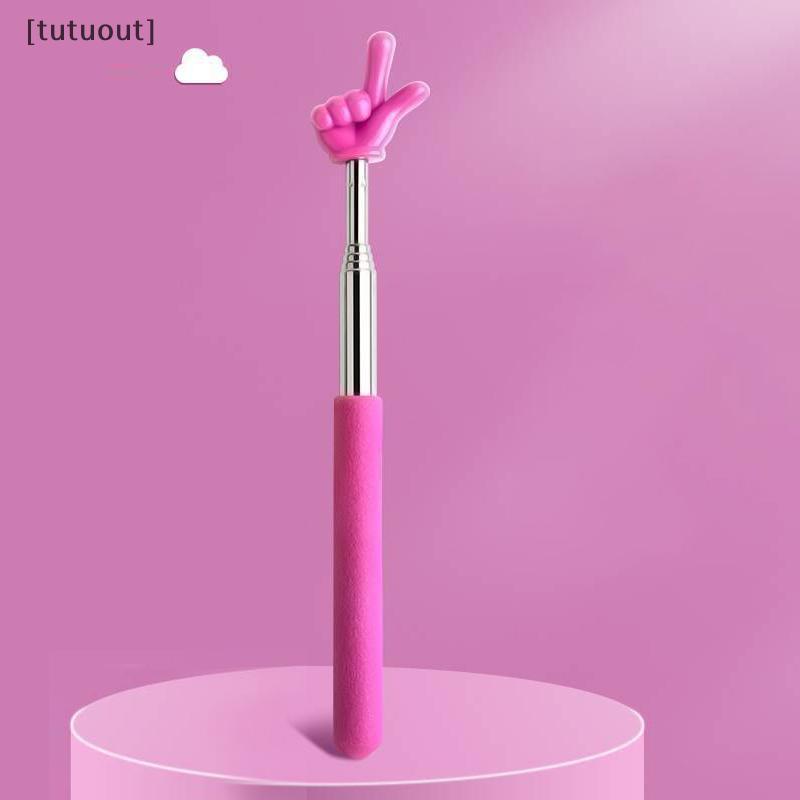 [tuout] Retractable Teacher Pointer Finger Design StainlessSteel Telescopic School Teaching Pointer 