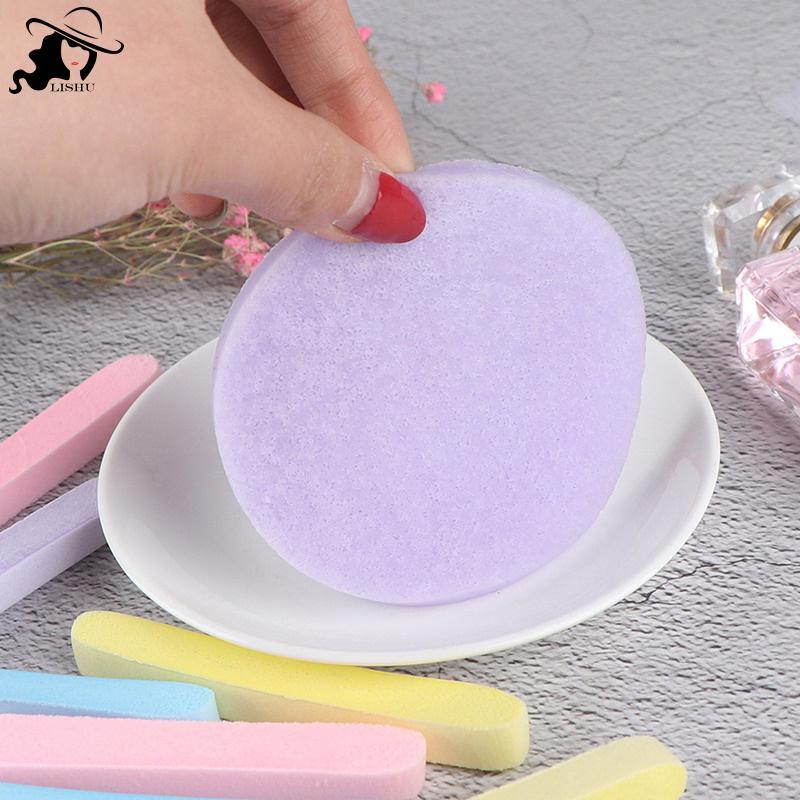 LISHU 12pcspressed Face Wash Face Sponge Clean Face Disposable Powder Puff Face Cleaning Cotton Pad 