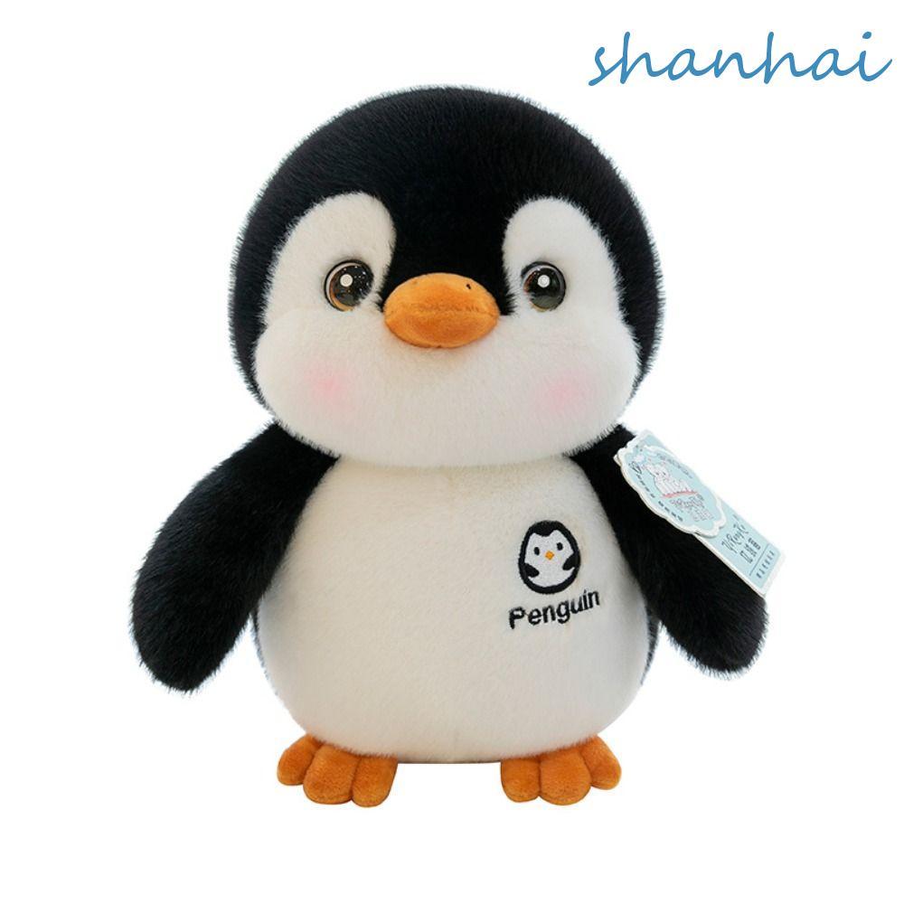 SHANHAI ตุ๊กตาเพนกวิน,ตุ๊กตาสัตว์อ้วนเพนกวินโยนหมอน,คอลเลกชันการ์ตูนปุยสร้างสรรค์คู่ตุ๊กตาเพนกวินปีใหม่