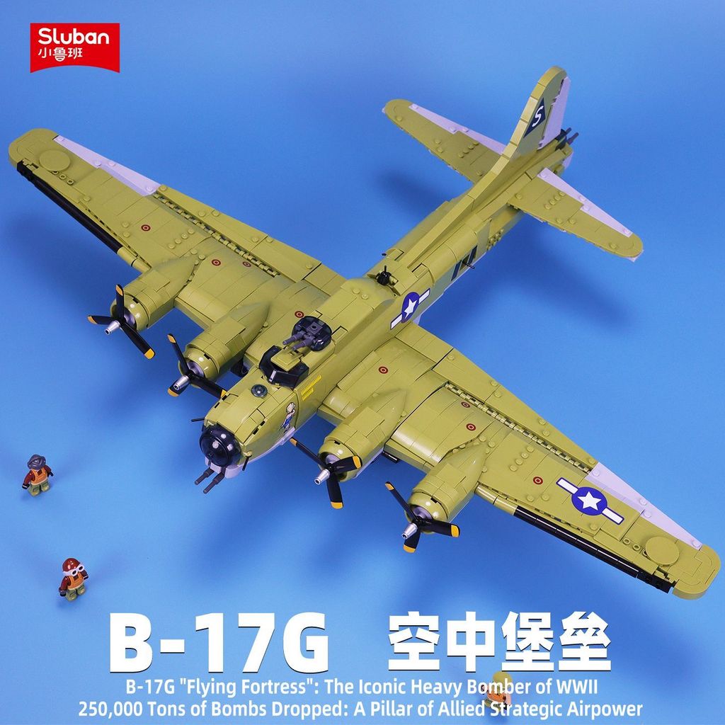 Little Luban B17 Bomber เครื่องบินทหารรุ่น Building Blocks เด็กการศึกษาของเล่นของขวัญวันเกิดเด็ก