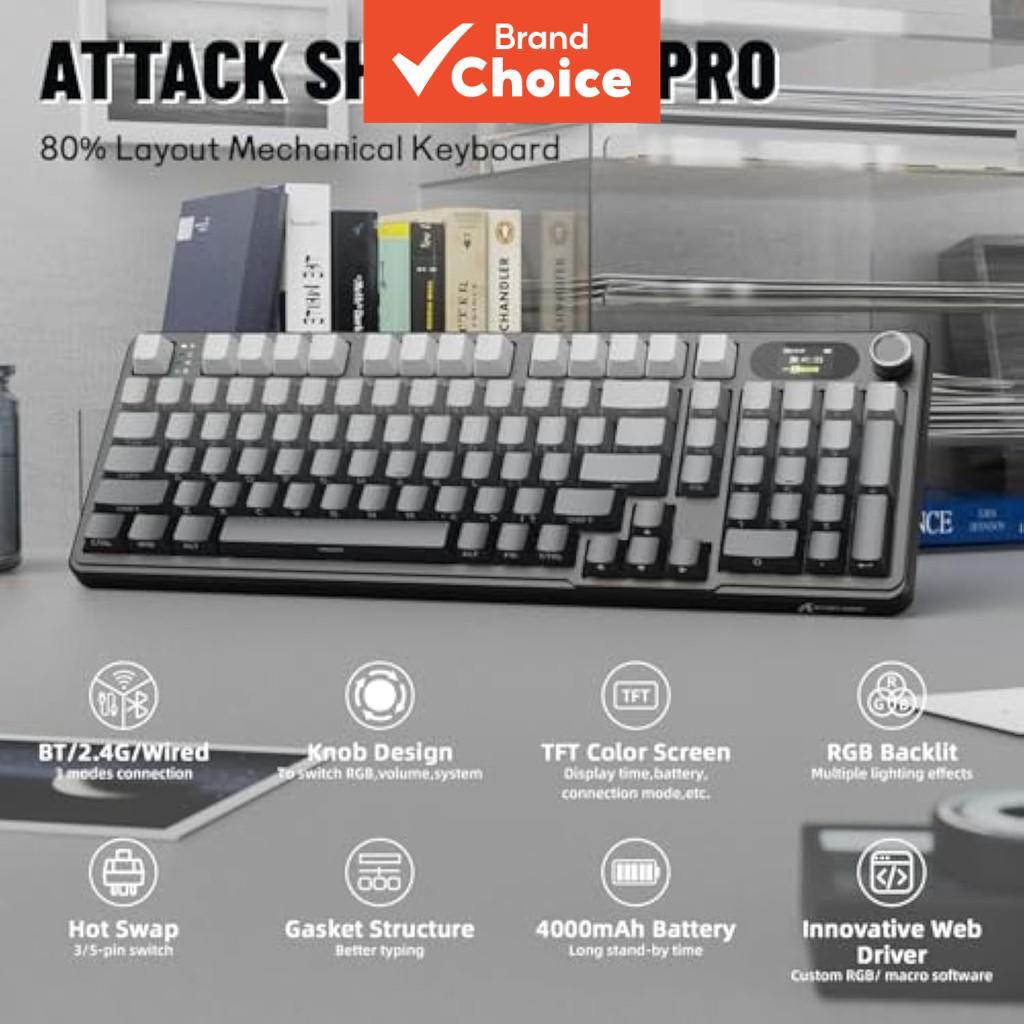 คีย์บอร์ดเกมมิ่งไร้สายแบบแมคคานิคอล ATTACK SHARK X98PRO สวิตช์แบบ Gasket ถอดเปลี่ยนด้านข้าง คีย์แคป 