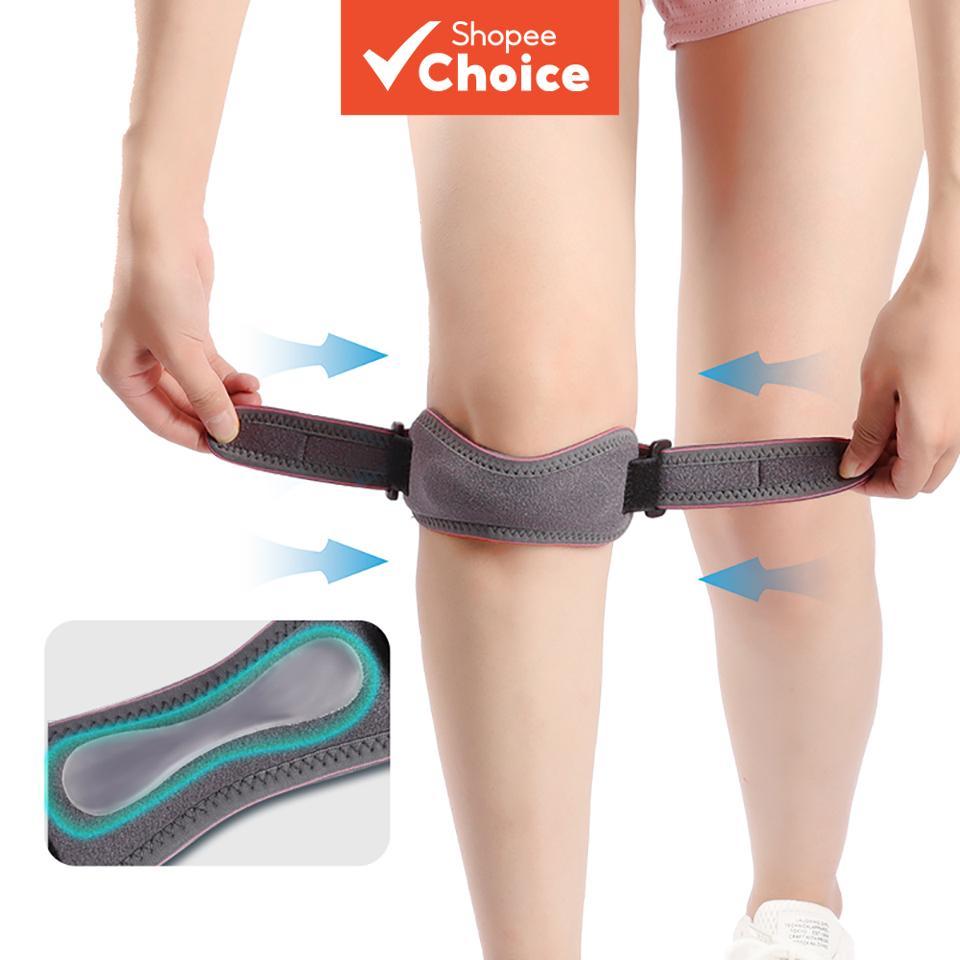 Maseda วิ่งขี่จักรยานเข่า Pad ปรับ Patella Kneecap Band ซิลิกาเจล Tendon Strap Protector กีฬายิมสนับสนุน