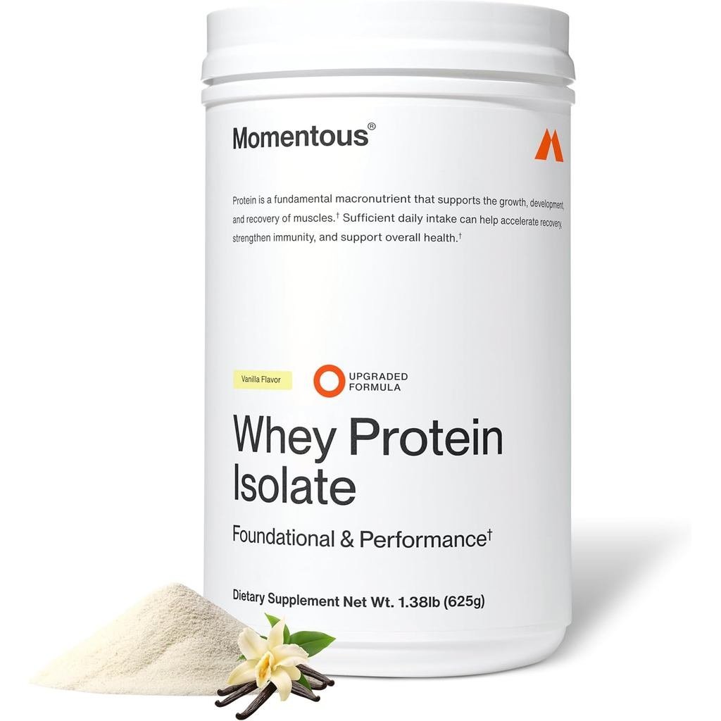 Momentous Essential GrassFed Whey Protein Powder 20 g Whey Isolate Protein NSF Certified for Sport G