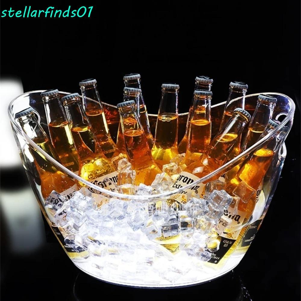 STELLARFIND ถังน้ําแข็งโปร่งใส, 4/8/12L ความจุขนาดใหญ่ถังอาบน้ํา, แบบพกพาอะคริลิค Anti-fall Light Go