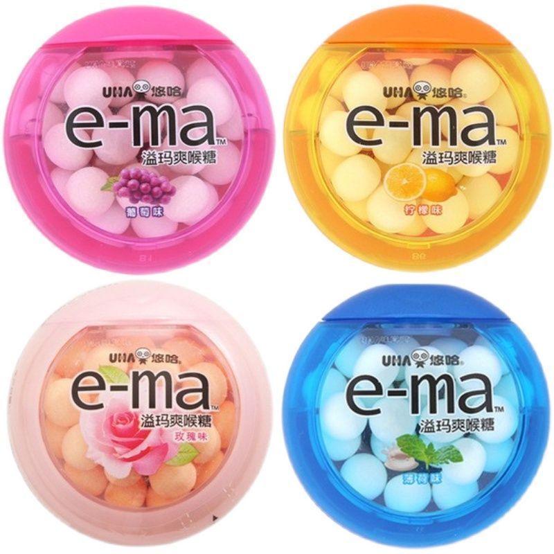 Yoha ema Yima 33g ลูกอมสดชื่นญี่ปุ่นนําเข้าขนมผ่อนคลายรสมิ้นต์รสองุ่นรสรสลูกอม 5.6v