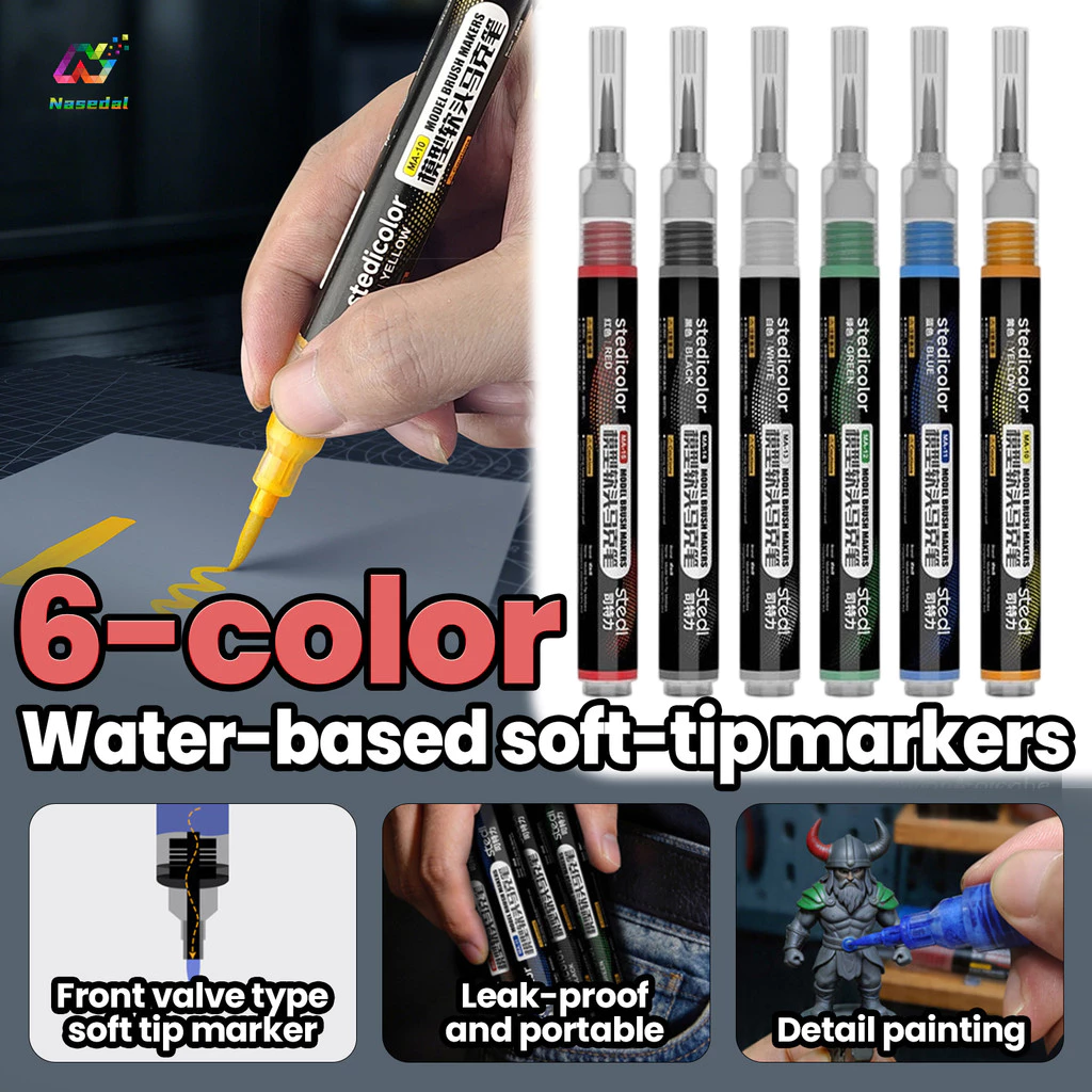 Sedi รุ่น Marker Soft Tip วาล์วด้านหน้าน้ําอะคริลิค Marker สําหรับ Miniature Mecha สําหรับ Gundam รูป DIY Art ภาพวาดหัตถกรรมสีและ Touch Up เครื่องมือ MA-10 ถึง MA-15