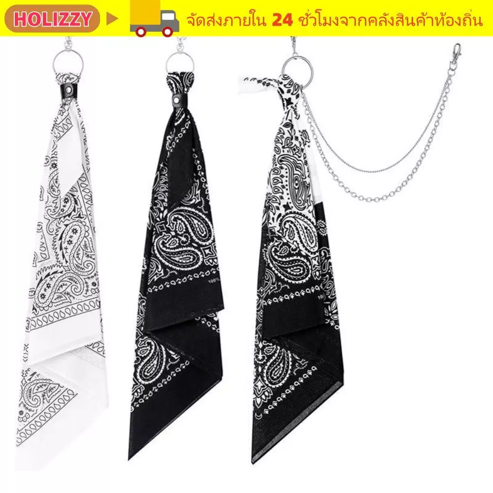 HOLIZZY โซ่เอวโลหะ, บนกางเกงยีนส์ Square Scarf Chain, เข็มขัดกางเกงฮิปฮอปแนวสตรีทเกาหลี