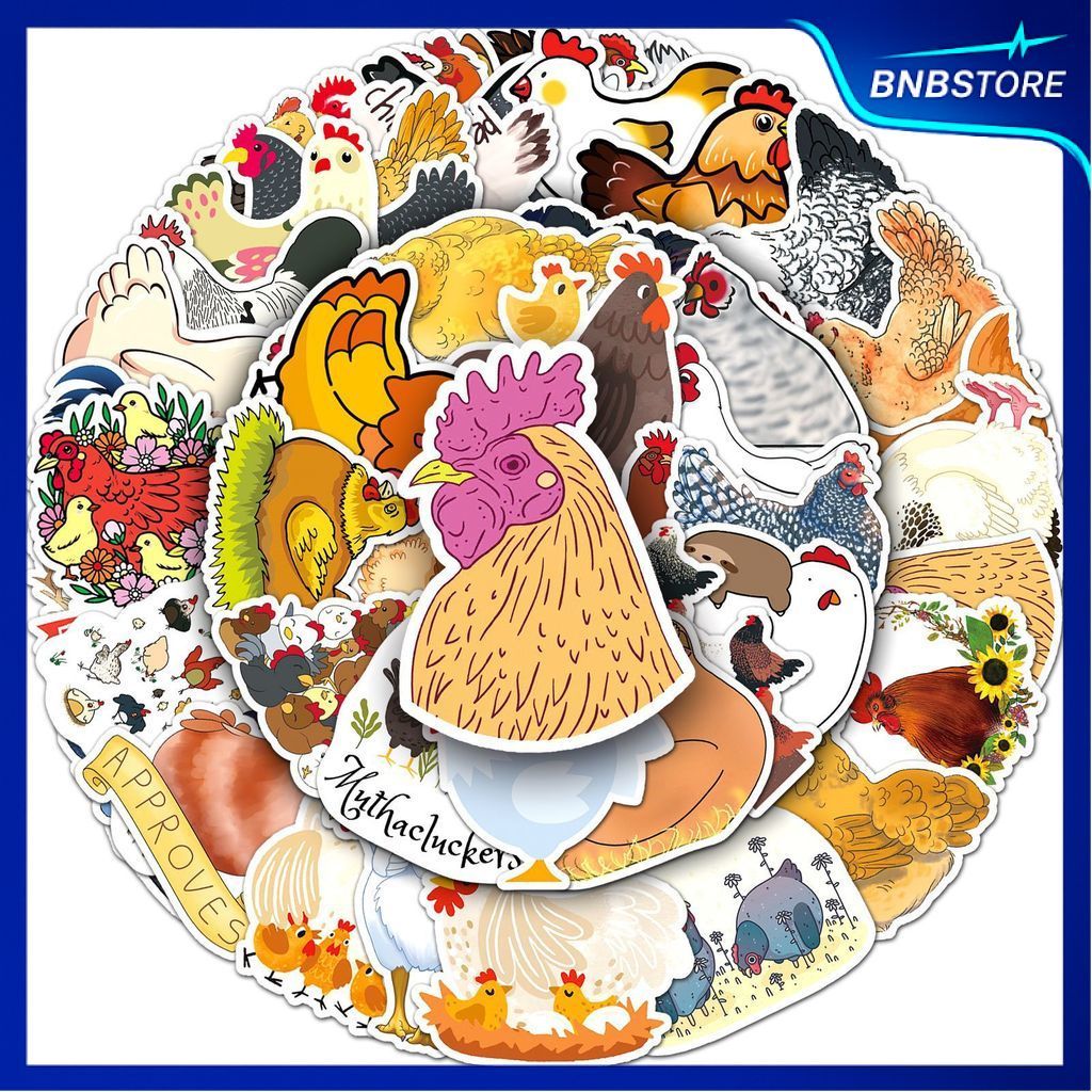 ส่งจากไทย 50ชิ้น สติกเกอร์ ไก่ การ์ตูน Chicken Cartoon Sticker