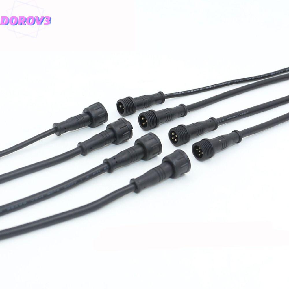 DOROV3 2Pin 3Pin 4Pin แจ็ค,สายสีดํา 20 ซม.ชายหญิง LED Connector, IP67 2Pin 3Pin 4Pin สายไฟกันน้ํา LE