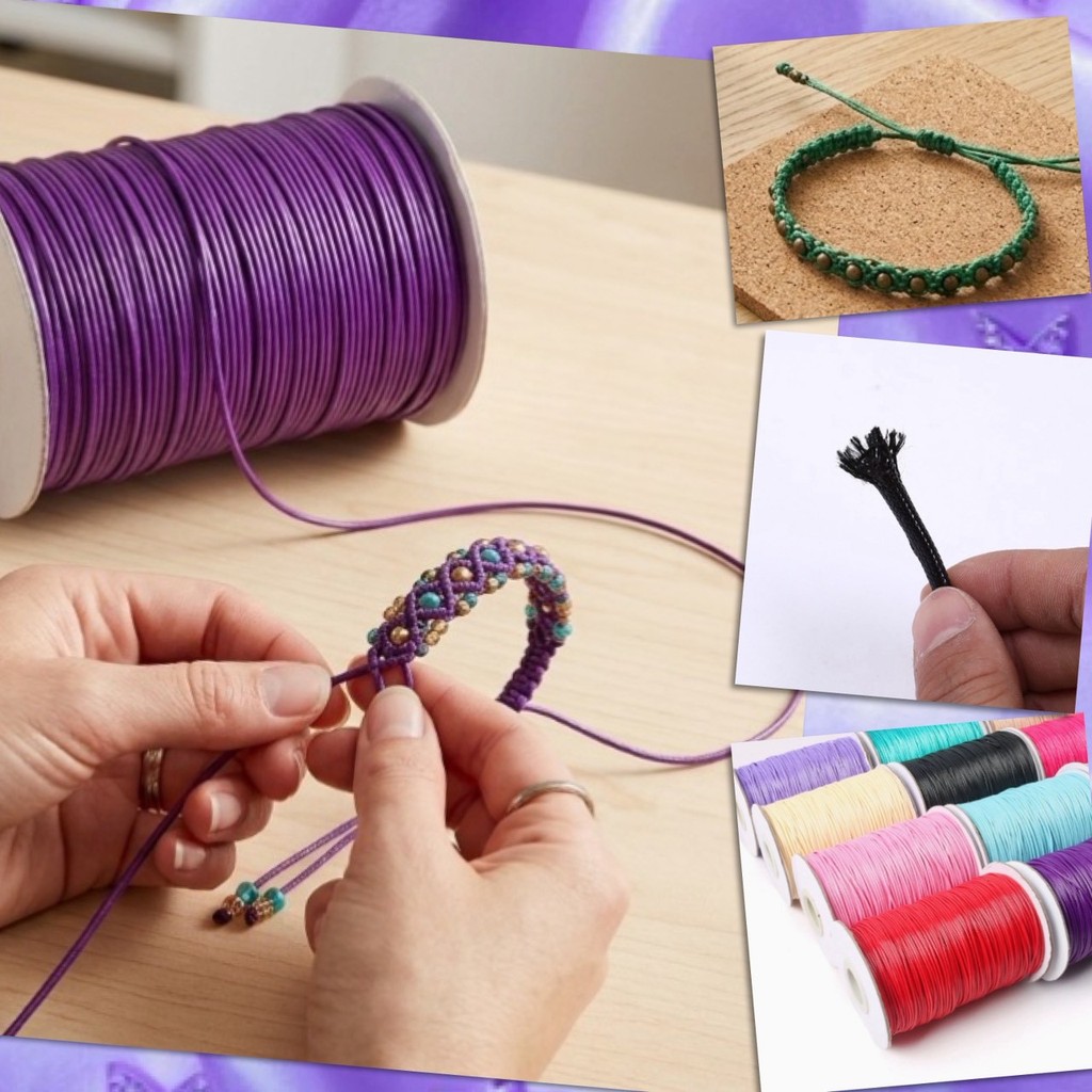 💙 เชือก หนัง เชือกถัก หนังถัก ด้ายถัก ยาว 10 เมตร หนา 0.8 มม. DIY สำหรับทำ เครื่องประดับ งานประดิษฐ์ แข็งแรง ทนทาน 💙
