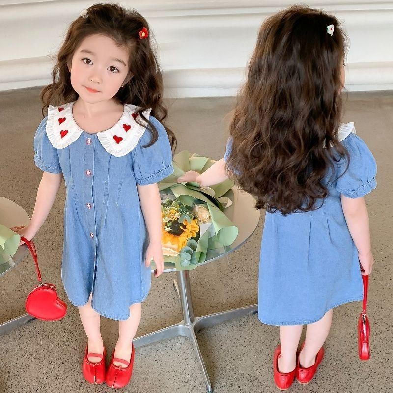 ชุดเด็กผู้หญิงฤดูร้อน 2026 สไตล์เกาหลี กระโปรงยีนส์เด็ก เด็กผู้หญิง กระโปรงแฟชั่นฤดูร้อน TH002
