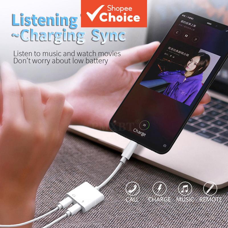 L ถึง 3.5 มม. 2-in-1 หูฟังอะแดปเตอร์ชาร์จ USB-C สําหรับอุปกรณ์ iOS แท็บเล็ต Elite Pro Max X