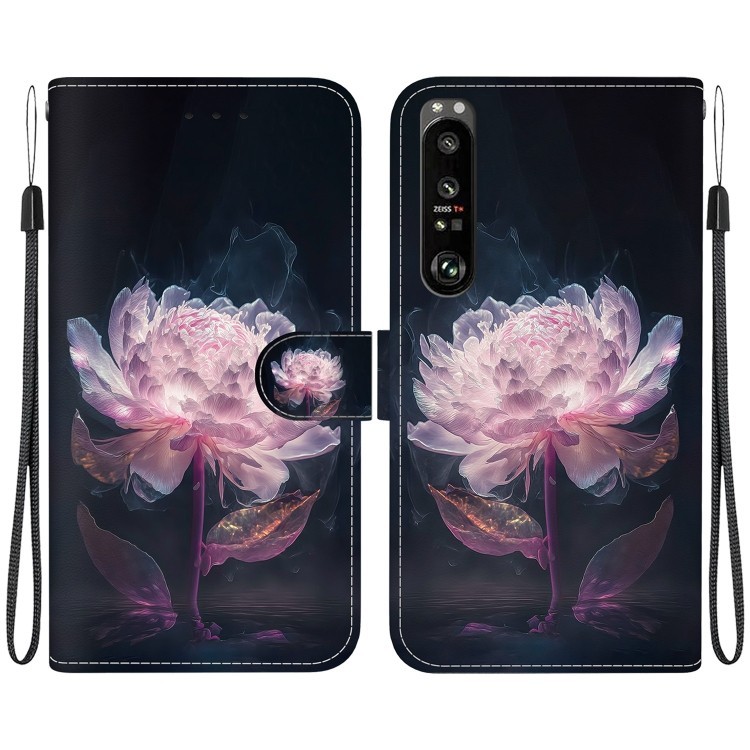 เคสโทรศัพท์หนังวาดภาพสีคริสตัลสําหรับ Xperia 1 III/Sony Xperia 5 III/Sony Xperia 5 V/Sony 10 III/ 1 