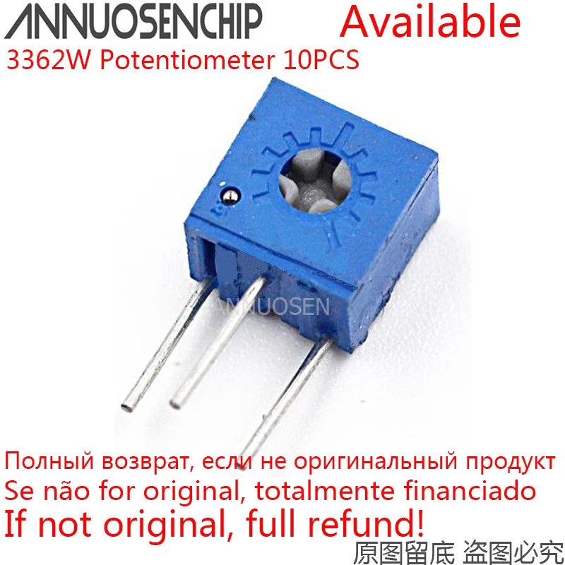 10PCS 3362W ปรับ Precision Potentiometer 100 200 500 R โอห์ม 1K 2K 5K 10K 20K 50K 100K 200K 500K 1M 