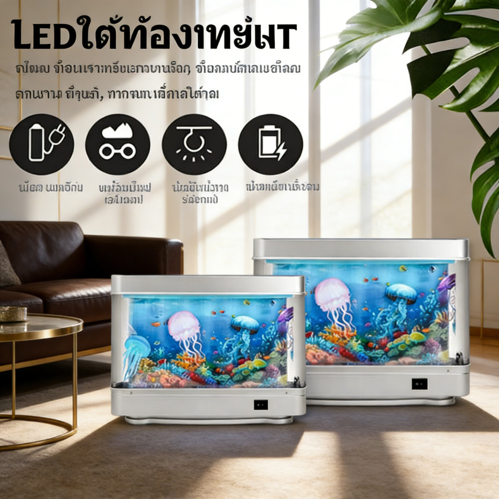ตู้ปลาเลโก้เล็ก ฝายพิพิธภัณฑ์น้ำฝายLED ปลานำตู้ทองทอง ตกแต่งห้องมินิฝายพิพิธภัณฑ์น้ำ Fish Tank