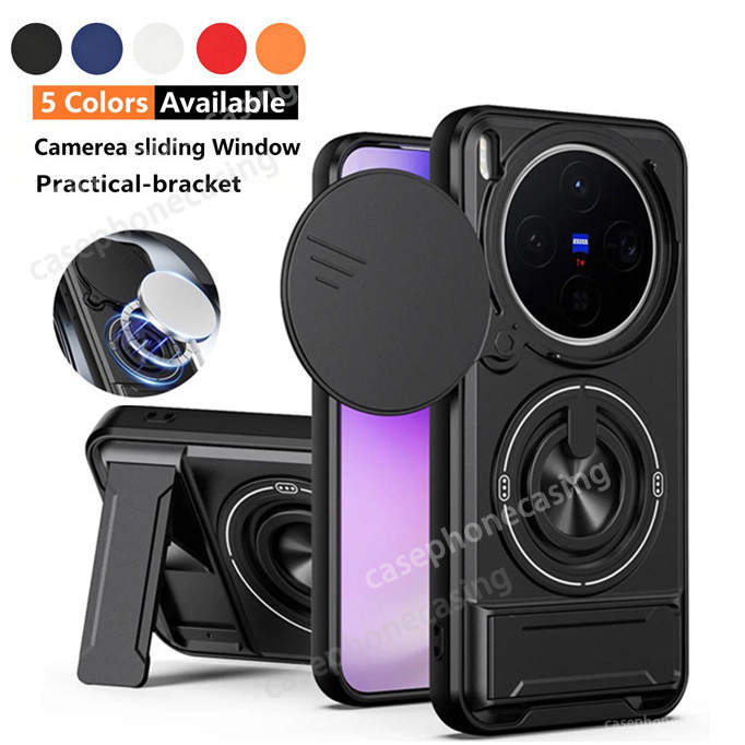 Vivo X300 เคสโทรศัพท์สําหรับ Vivo X300 Ultra Pro X300Ultra X300Pro 4G 5G 2026 เคสโทรศัพท์ผู้ถือแม่เหล็กขาตั้ง Kickstand เกราะกันกระแทก TPU พลาสติกแข็งปกหลัง