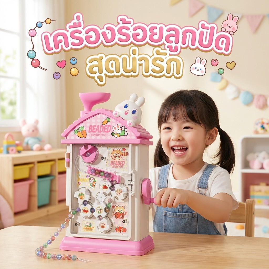 เครื่องทำสร้อยข้อมือเด็ก กระต่ายน่ารัก DIY 400 ลูก ของเล่นสร้างสรรค์ พร้อมส่งจากกรุงเทพฯ COD