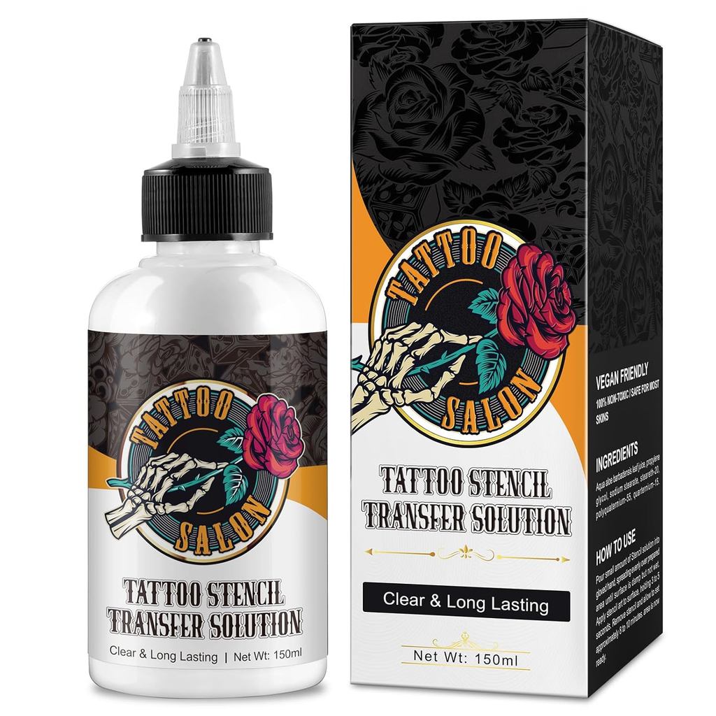 Tattoo Stencil Transfer Gel Solution, 150ml Professional Tattoo Stencil Gel Fresh Primer Stuff Trans