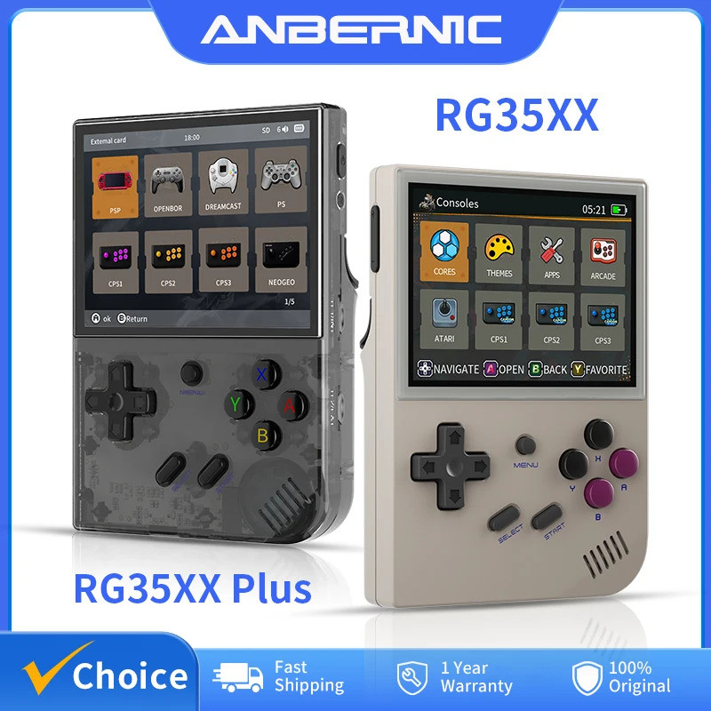 ANBERNIC RG35XX Plus/RG35XX Retro คอนโซลเกมมือถือ 3.5′ หน้าจอ IPS Linux เครื่องเล่นวิดีโอแบบพกพารองร