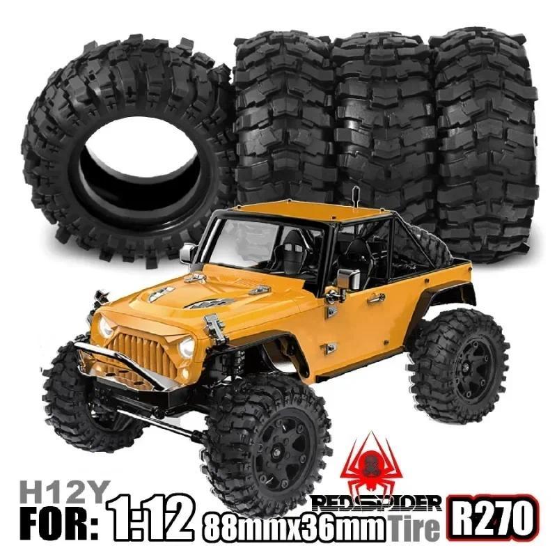 4PCS 88 มม.1.9" Crawler ยางสําหรับ 1/12 Crawler รถ MJX Hyper Go H12Y + Axial SCX10 90046 AXI03007 Tamiya CC01 D90 MN128