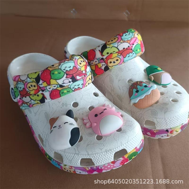 Cross New Snoopy Three-Generation My Neighbor Totoro Print Hole Shoes Boys Girls Beach Shoes รองเท้า