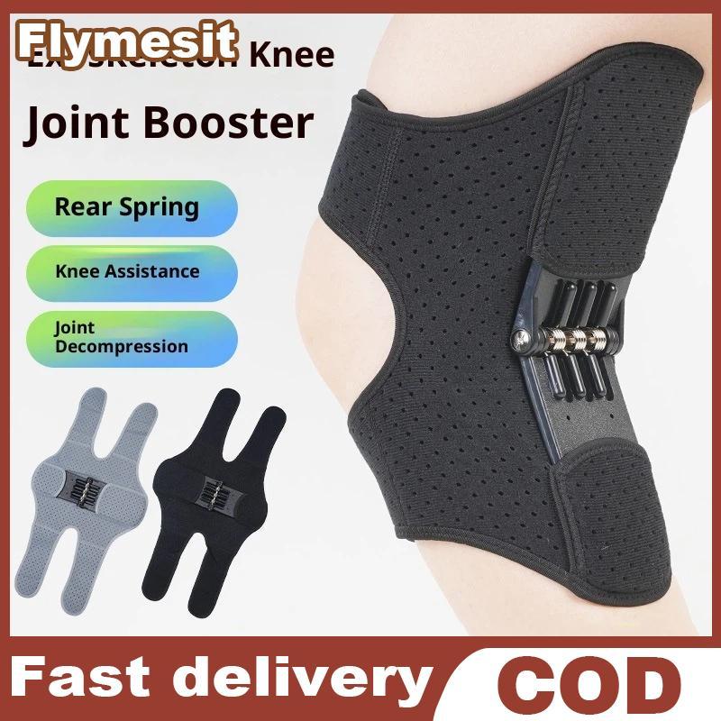 Flymesit 1 2 ชิ้นกีฬาเข่าสนับสนุน Pads Joint Booster Brace Power Spring สําหรับฟิตเนสป้องกัน Squat Lifting กิจกรรมกลางแจ้ง EN