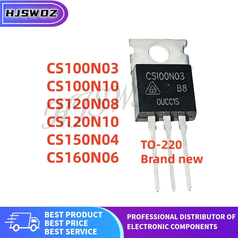 10 ชิ้น TO-220 CS100N03 CS100N10 CS120N08 CS120N10 CS150N04 CS160N06 MOSFET คุณภาพดีที่สุด mos ในสต็