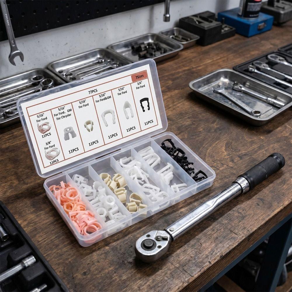 VEXUS Fuel Line Retainer Clip Kit, Plastic Reusable Design Fuel Line Retainer Clip Assortment, Nylon
