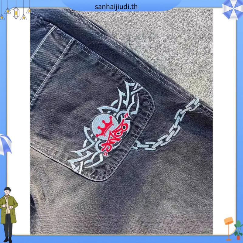 JNCO American Retro Street Hip-Hop กางเกงยีนส์ตรงผู้ชายแฟชั่น Casual All-Match ล้างกางเกงยีนส์202512