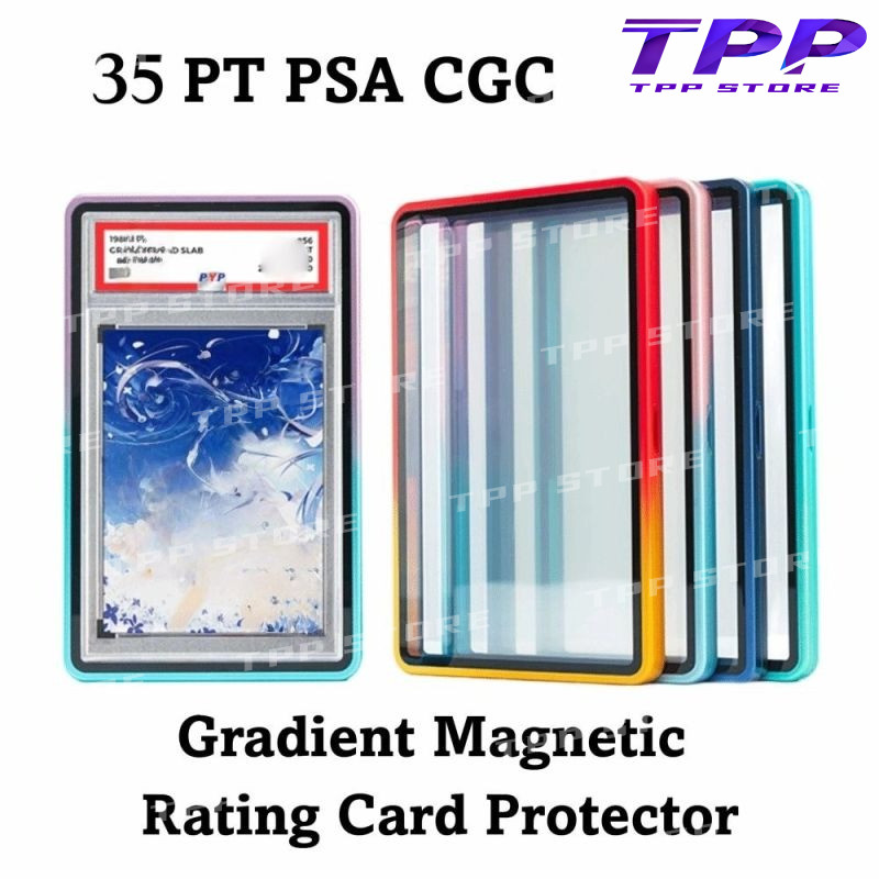 เคสแม่เหล็กอลูมิเนียม PSA/CGC Graded Cards Protector กัน UV กรอบใส่การ์ดเกรดพรีเมี่ยม 35PT Slab Protection