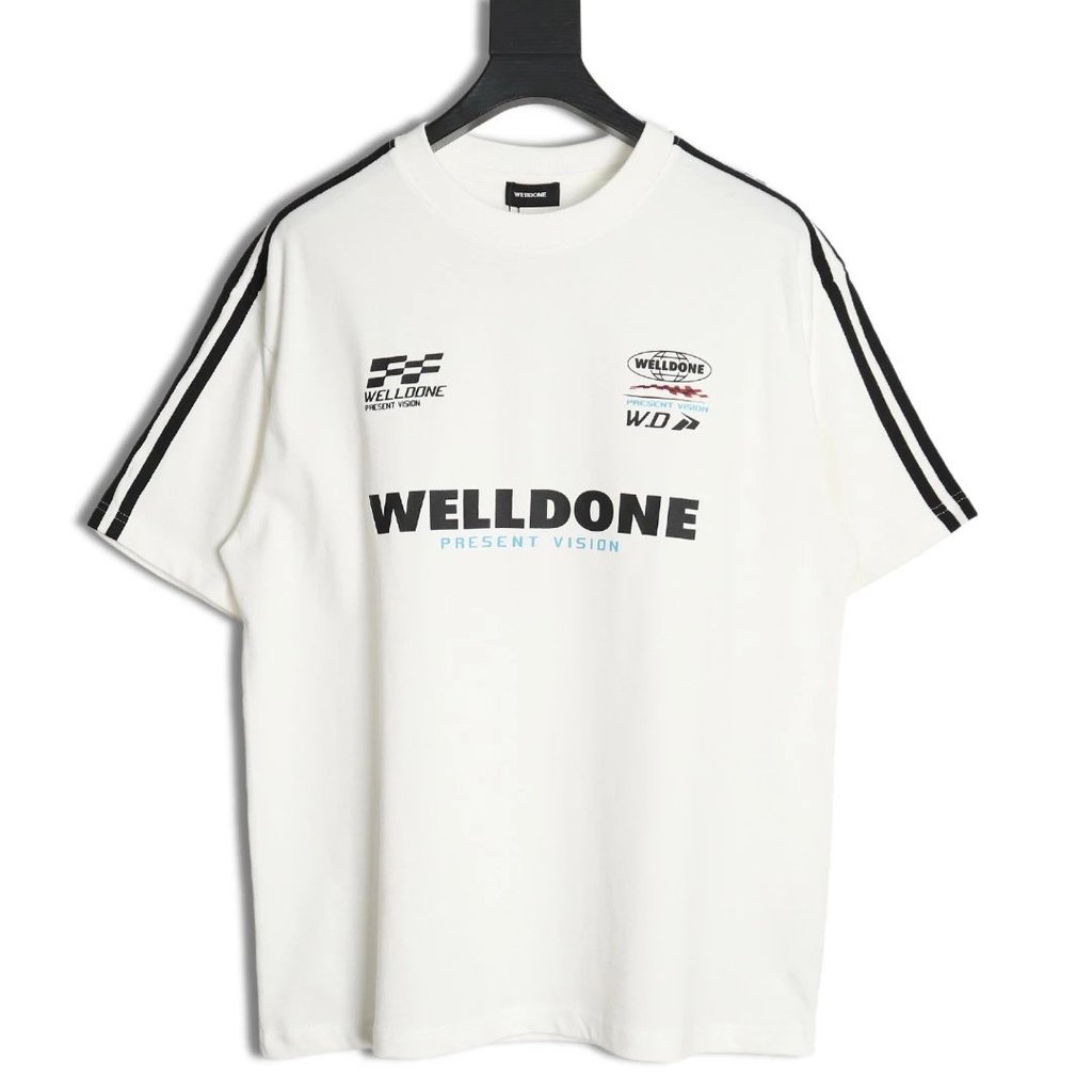 WE11 DONE 24SS Racing Ribbon เสื้อยืดแขนสั้น