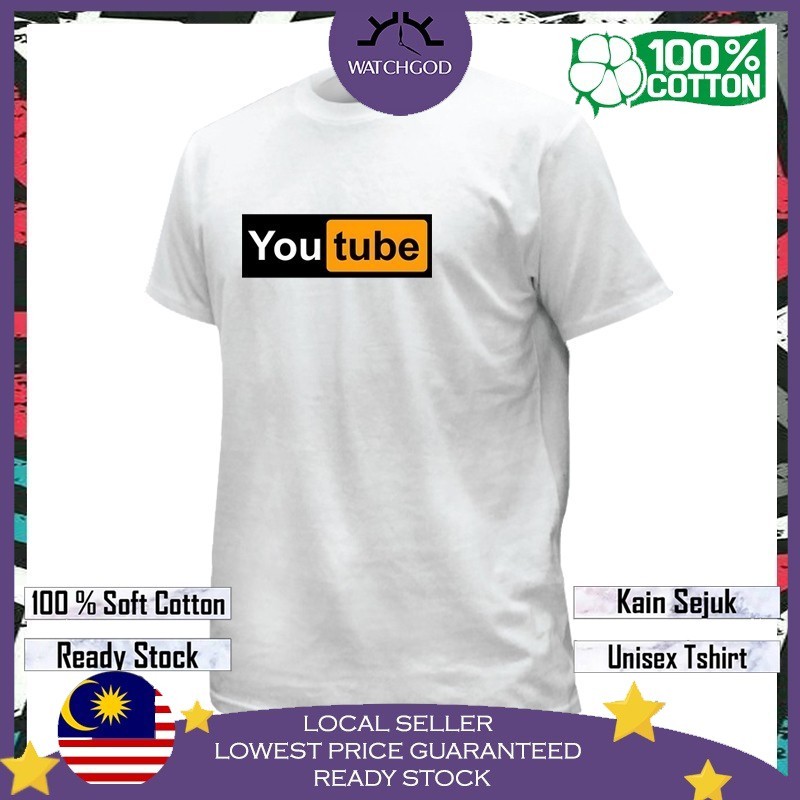 🔥ผ้าฝ้ายพรีเมี่ยม 100%🔥 LOWKEY YOUTUBE Cotton Tshirt T เสื้อ Tops Streetwear ผู้ชายผู้หญิง Unisex Ba