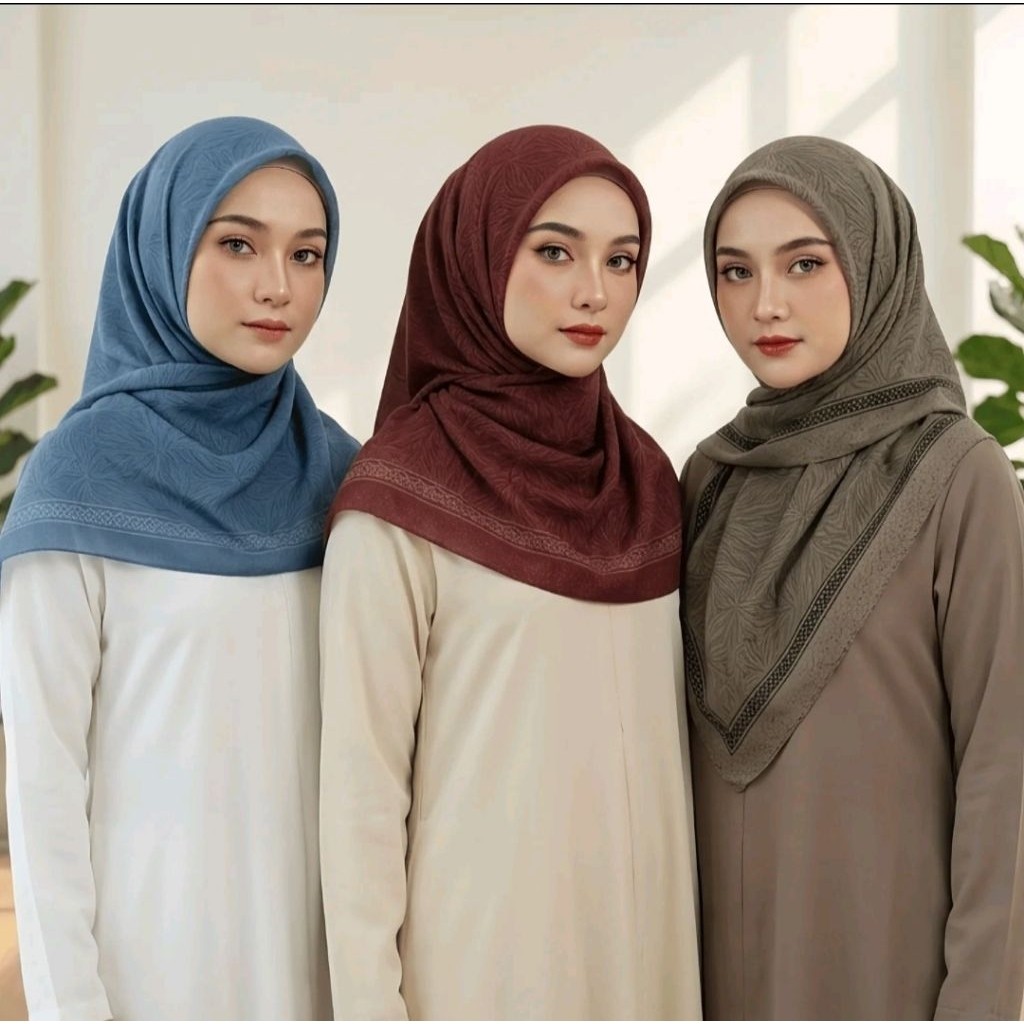 Sayla Series ฮิญาบ Voile ทรงสี่เหลี่ยมระดับพรีเมียม
