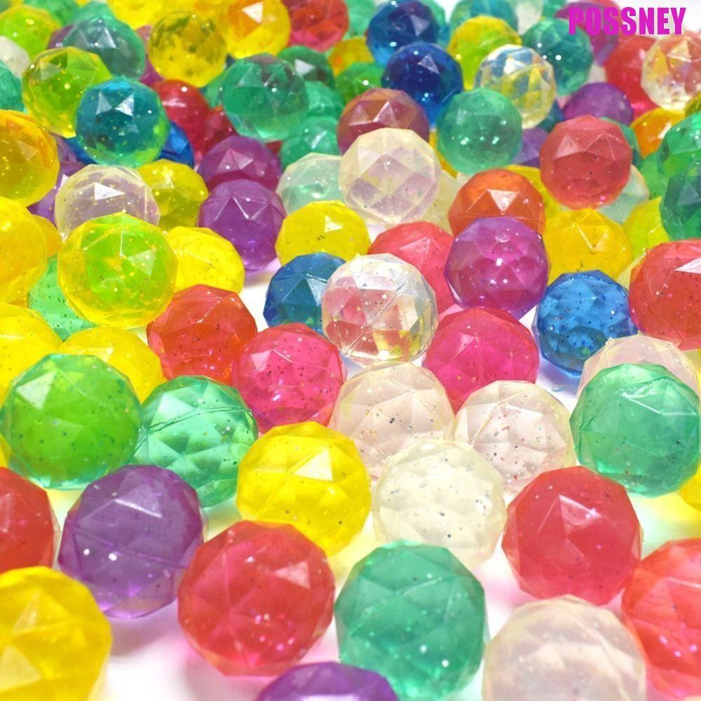 POSSNEY 6 ชิ้นเพชร Bouncy Ball, Bouncy ของเล่นสายรุ้งสียาง Bouncy Ball, ตลกขนาดใหญ่สุ่ม Clear ของขวั