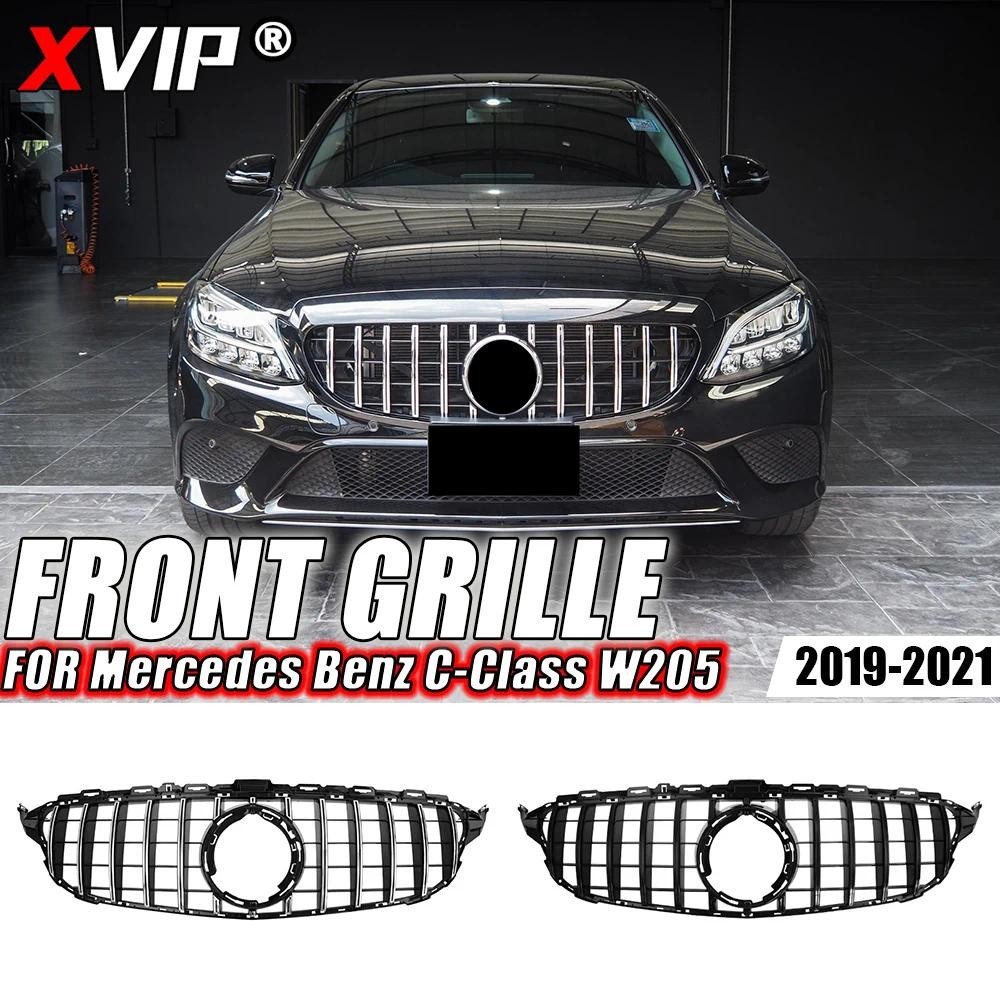 XPVIP Glossy สีดํา AMG สไตล์ด้านหน้า Racing Grille สําหรับ Mercedes Benz C-Class W205 C300 C250 C43 