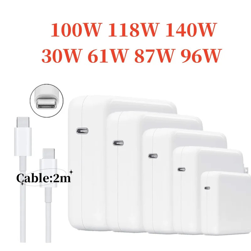 30W 61W 87W PD USB-C โน้ตบุ๊คแล็ปท็อปอะแดปเตอร์ Type-C Fast Charger สําหรับ MacBook Pro 12 นิ้ว 13 น