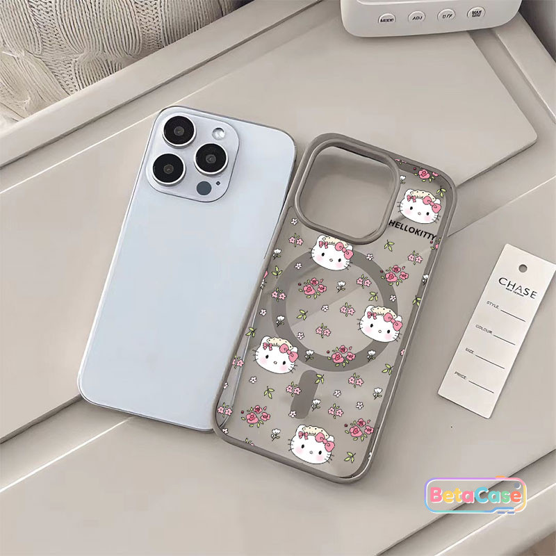 เคสโทรศัพท์ลายแมวสีชมพู น่ารักหวาน แบบดูดแม่เหล็ก รองรับ iPhone 12 13 14 15 16 17 13Pro 14Pro 15Pro 16Pro Max Plus ราคา ถูกที่สุด ดีลบีเคเค แกลเลอรีภาพที่ 6