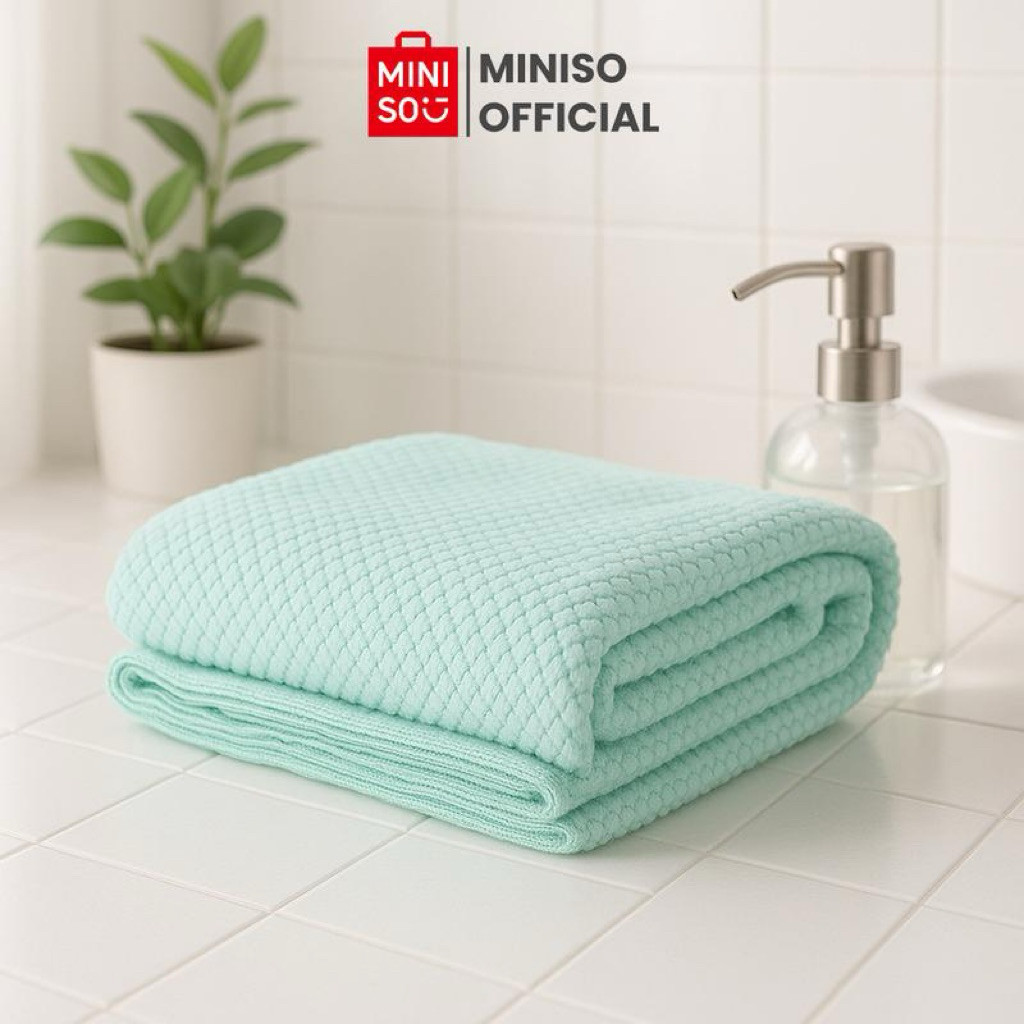 MINISO ผ้าเช็ดตัว 70x140 ซม. Jacquard Series ผ้าเช็ดตัวขนาดใหญ่ผ้าเช็ดตัวขนาดใหญ่