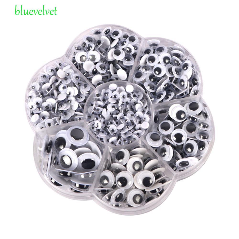 BLUEVELVET Self-Adhesive Wiggle ตาตุ๊กตาทําด้วยมือผสมอุปกรณ์เย็บผ้างานฝีมือโครงการ DIY สมุดภาพอุปกรณ