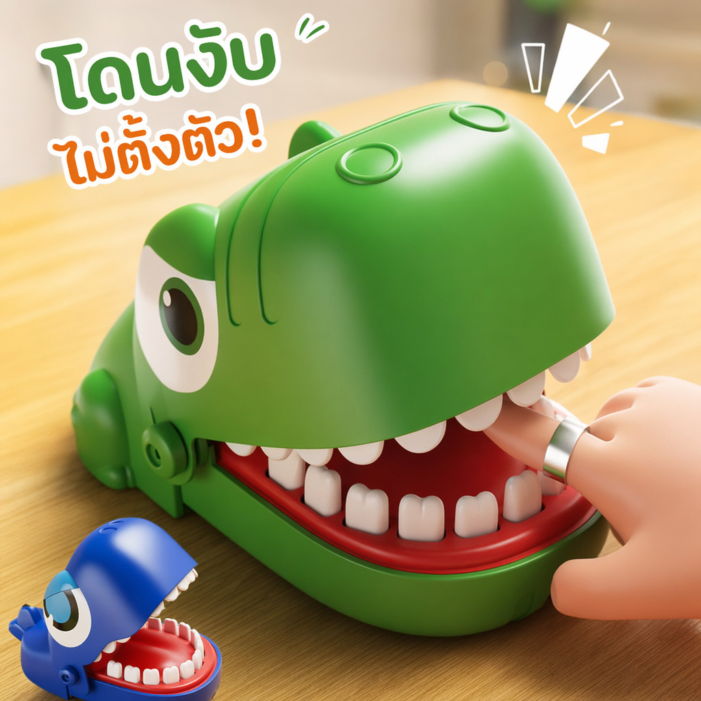 ของเล่นหนีบมือฉลาม ไดโนเสาร์ เกมกัดนิ้ว เด็ก ฝึกสมาธิ ตอบสนอง มือ ตา เล่นครอบครัว สนุก