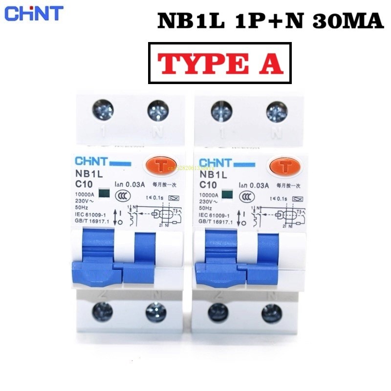 CHINT NB1L 1P+N Type A 30MA RCBO Residual Current Circuit BreakCHNTCH