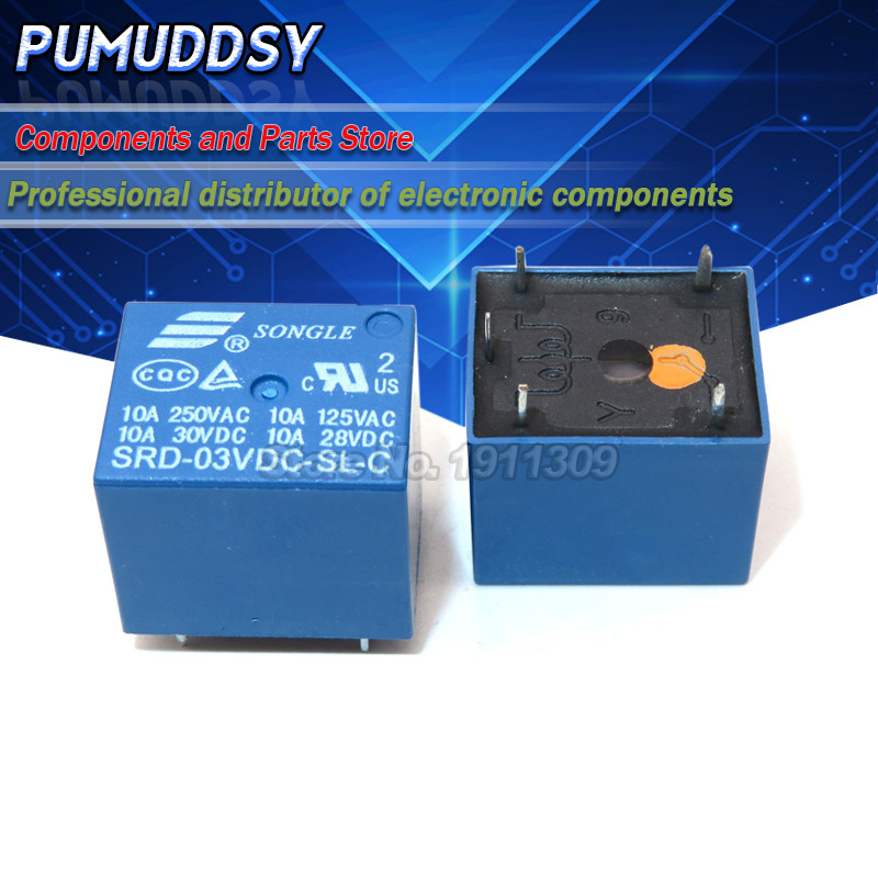 5PCS รีเลย์ SRD-03VDC-SL-C SRD-03VDC-SL SRD-03V SRD-03VDC รีเลย์ 5PINS 3V DC คุณภาพสูง