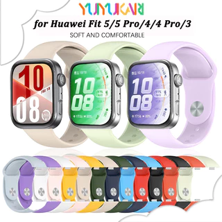สายซิลิโคนอ่อนสำหรับกีฬา for Huawei Watch Fit 5 4 3 / 5 Pro / 4 Pro อุปกรณ์เสริมสายพานยางสำหรับ