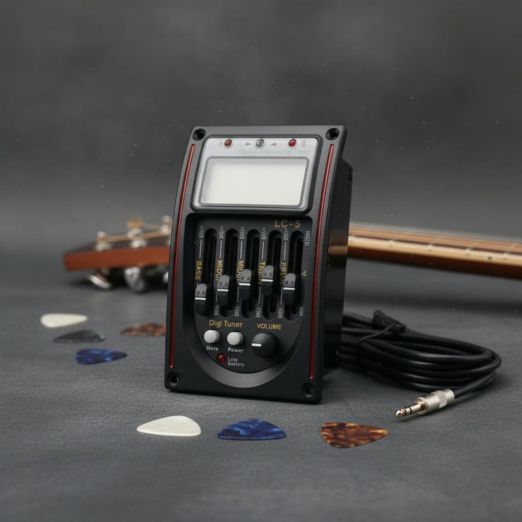 Display Onboard Guitar Equalizer พร้อมจูนเนอร์ Pre-Wired Onboard Guitar Preamp Tuner Twin Output Con