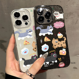 ✨จัดส่งฟรีในพื้นที่✨สัตว์เลี้ยงลูกแมวกลิตเตอร์เคสโทรศัพท์สำหรับ iPhone 16 15 14 13 78PLUS PRO PROMAX XR XS