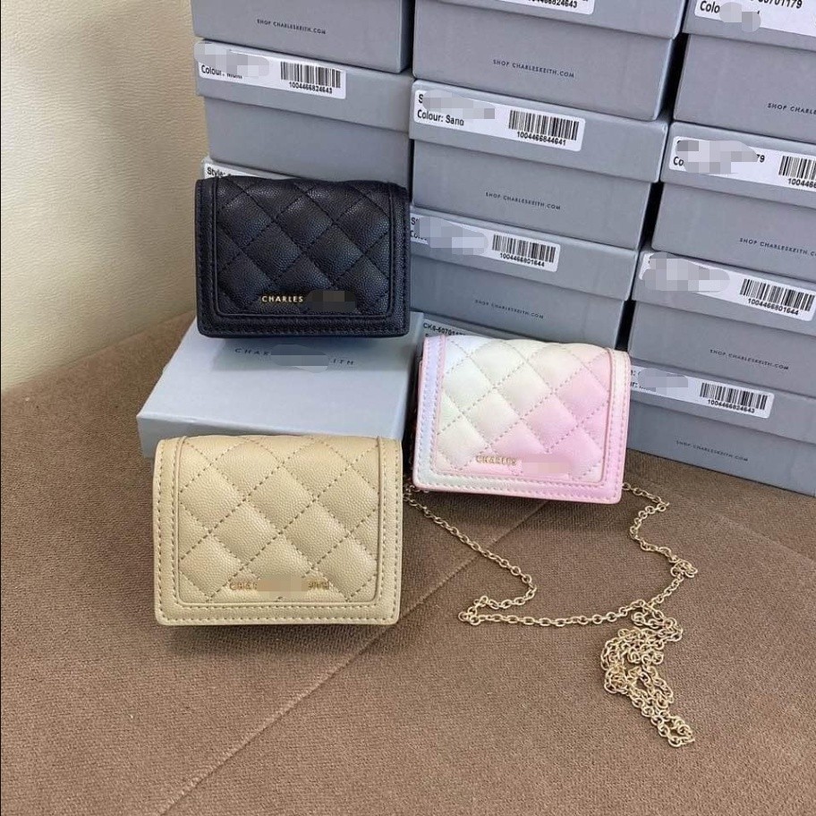 DC8 2021 CNK Sling Wallet Short Wallet Womens Micaela Quilted Card Holder CK6-50701179