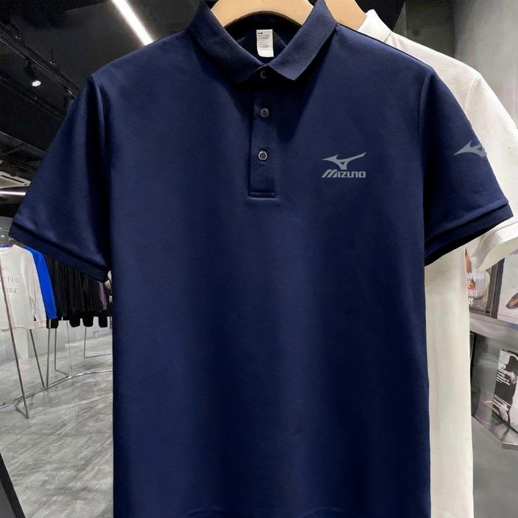 【เสื้อ polo 】 คำแนะนำยอดนิยม Mizuno logo printed pattern Polo shirt Left Sleeve Logo Adult เสื้อโปโล  4 สี S-3XL